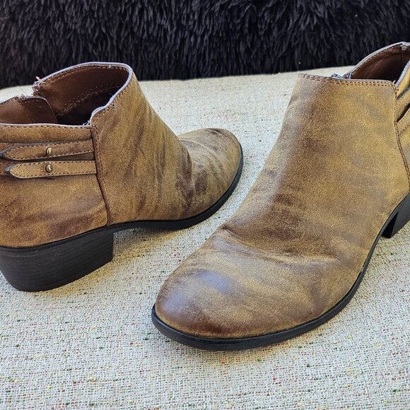 Xappeal Women's Booties Boots Brown Chunky Heeled Rugged Shooties 8 - Picture 2 of 16